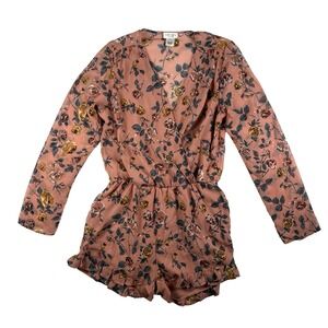 Vintage Contempo Casuals Floral Romper Size Large Y2K‎ Shorts with Ruffle